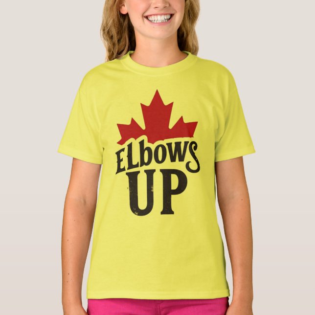 Camiseta Elbows Up - Espíritu canadiense audaz (Anverso)
