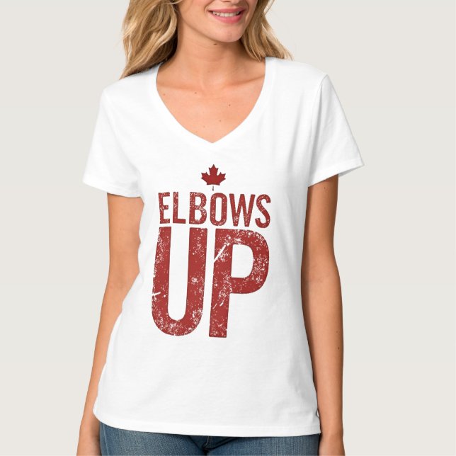 Camiseta Elbows Up - Stand Strand for Canada (Anverso)