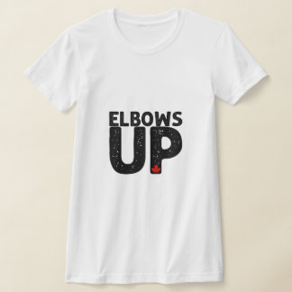 Camiseta ELBOWS UP Tipografía en negrita con problemas