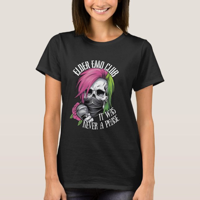 Camiseta Elder Emo Club Nunca Fue Un Rosa De Skeleton De Fa (Anverso)