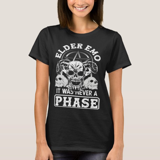 Camiseta Elder Emo It Was Never A Phase Gothic Skeleton  5 (Anverso)