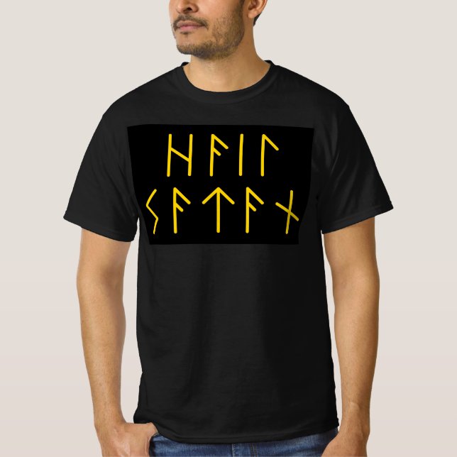 Camiseta Elder Futhark Hail Satan (Anverso)