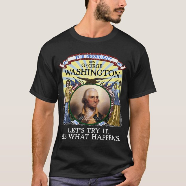Camiseta Elección 1789 de George Washington (oscura) (Anverso)
