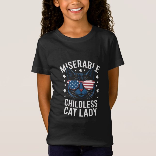 Camiseta Elección 2024 Votación feminista de gatos sin hijo (Anverso)