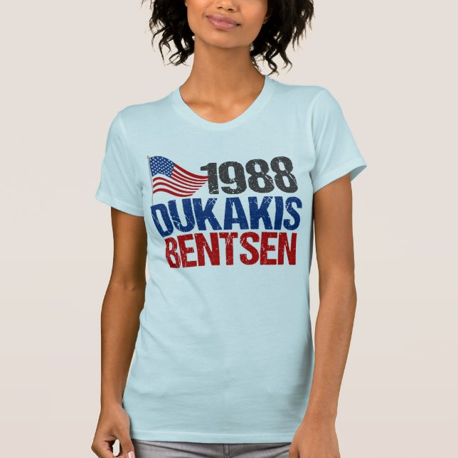 Camiseta Elección retra 1988 de Dukakis Bentsen (Anverso)