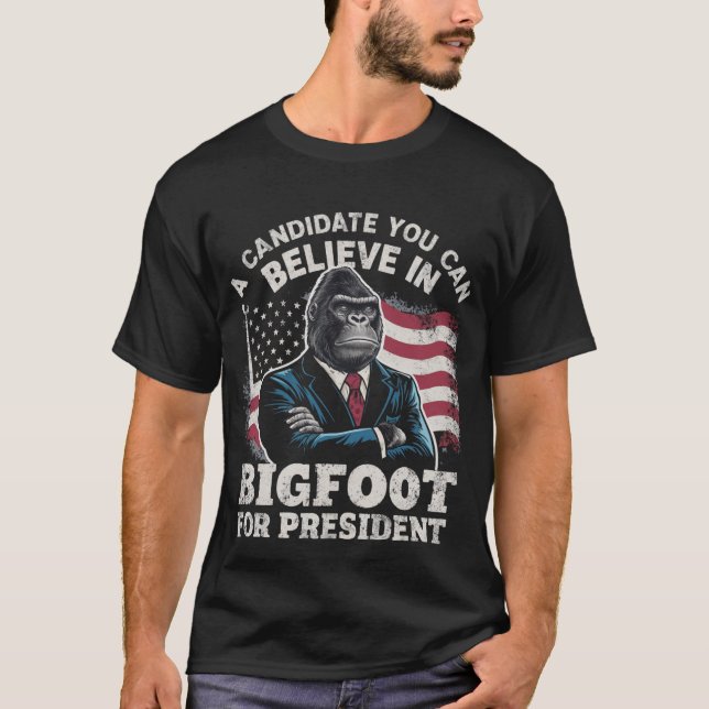 Camiseta Elecciones 2024 Divertido voto Sasquatch EEUU (Anverso)