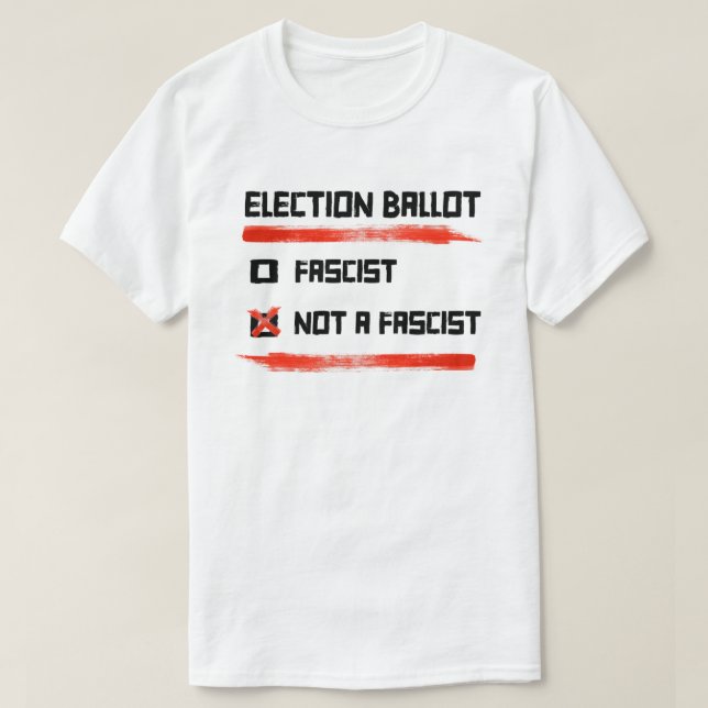 Camiseta Elecciones 2024: Votar no fascista (Diseño del anverso)