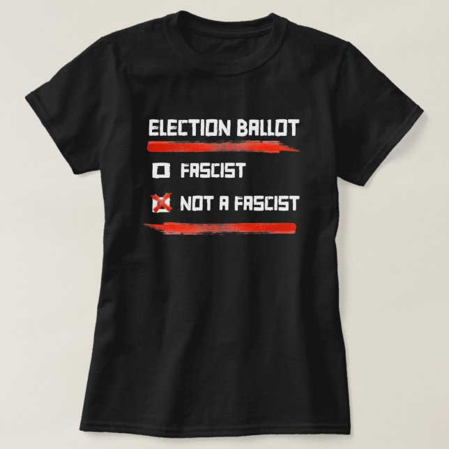 Camiseta Elecciones 2024: Votar no fascista (Diseño del anverso)