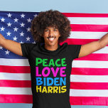 Camiseta Elecciones de Peace Love Biden Harris 2024<br><div class="desc">Camiseta de elección de Joe Biden Kamala Harris 2024 para un demócrata progresista al que le encantan los diseños políticos divertidos y coloridos.</div>
