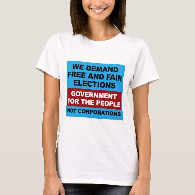 Camiseta Elecciones libres y justas (Anverso)