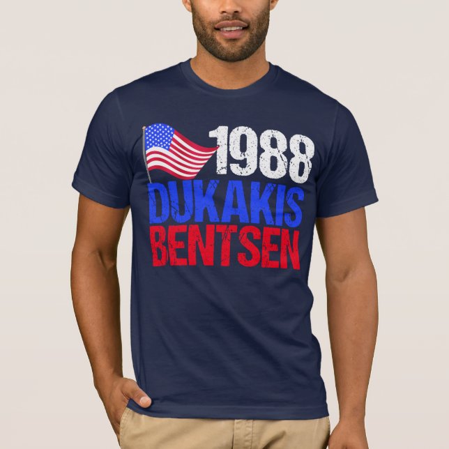Camiseta Elecciones Retro de Dukakis Bentsen 1988 (Anverso)