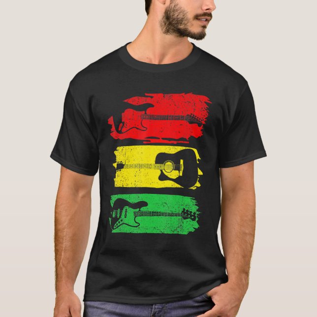 Camiseta Electric Acoustic Bass Guitar Black History Month  (Anverso)