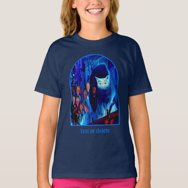 Camiseta Electric Blue Siamese Cat Animal Art Personalized (Anverso)