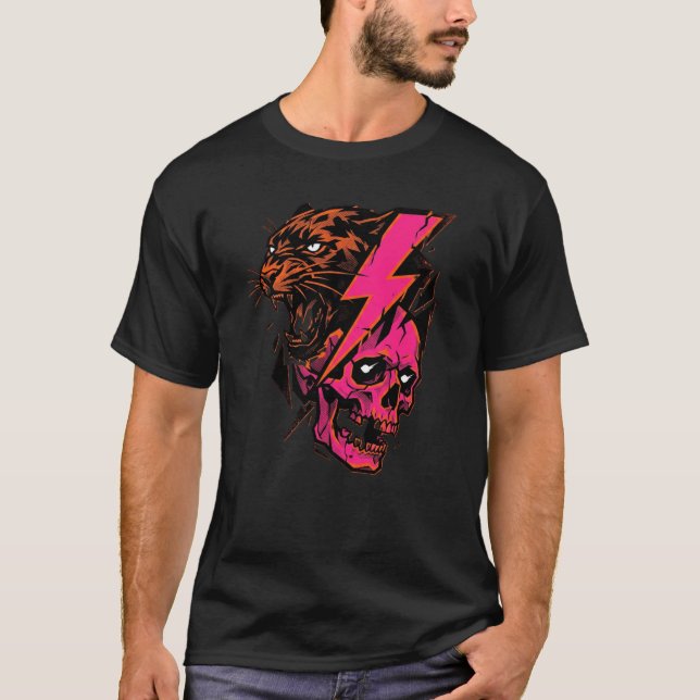 Camiseta Electric Fury – Panther Skull Graphic Tee (Anverso)