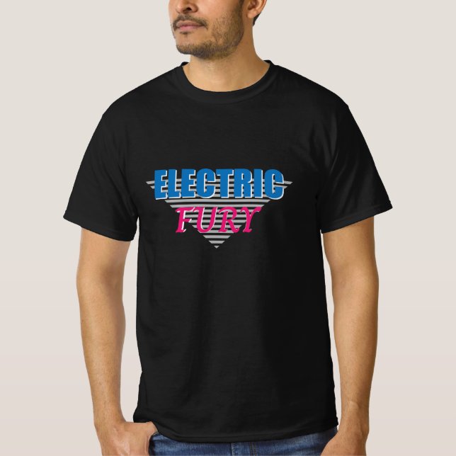 Camiseta Electric Fury Synthwave Neon (Anverso)