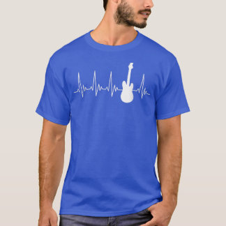 Camiseta Electric Guitar Heartbeat Music Design for Guitari