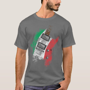 Camiseta Electric Guitar Italian Flag Italy Guitarist Music