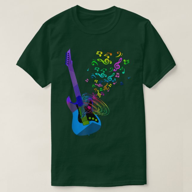 Camiseta Electric Guitar Music Notes Instruments T shirt 69 (Diseño del anverso)