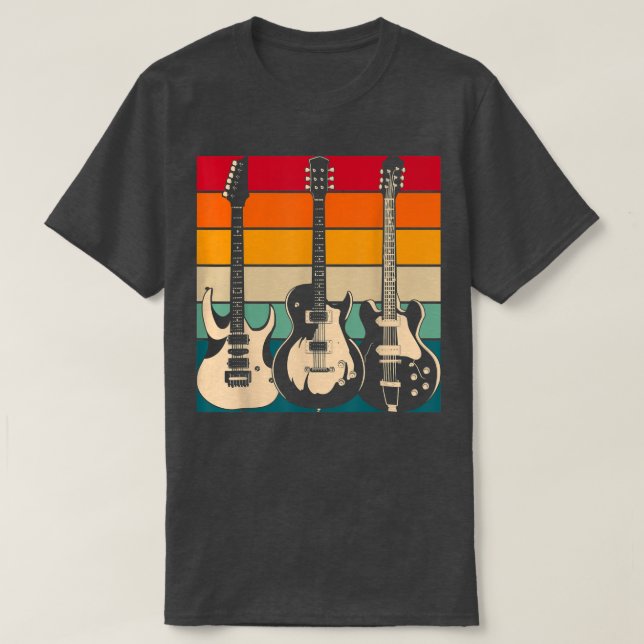 Camiseta Electric Guitar Player Guitarist Rock Musician Ret (Diseño del anverso)