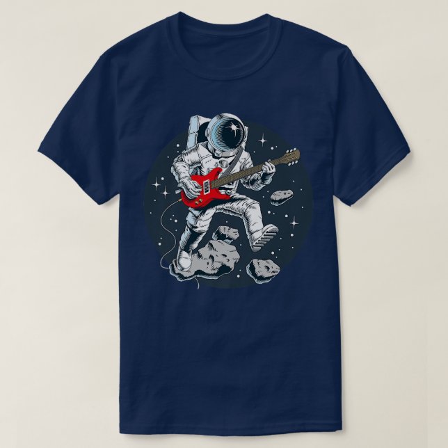 Camiseta Electric Guitar Player Guitarist Rock Spaceman Ast (Diseño del anverso)