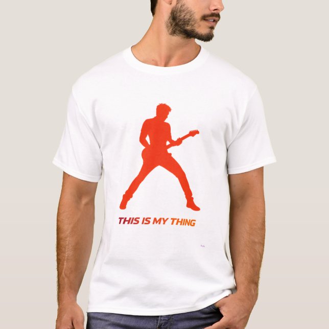 Camiseta Electric Guitar Silhouette Action Lifestyle Design (Anverso)