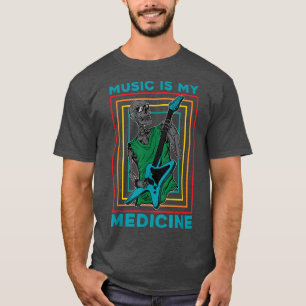 Camiseta Electric Guitar Skeleton MusicianMusic Is My Medic