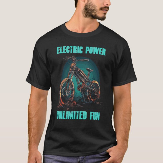 Camiseta Electric Power Un Fun Cycling E Bike Bicycle (Anverso)