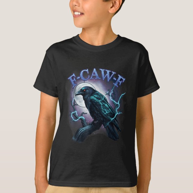Camiseta Electric Raven F-caw-f Halloween Moon  (Anverso)
