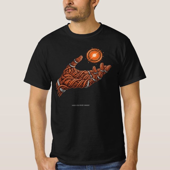 Camiseta eléctrica de manos de alto voltaje (Anverso)