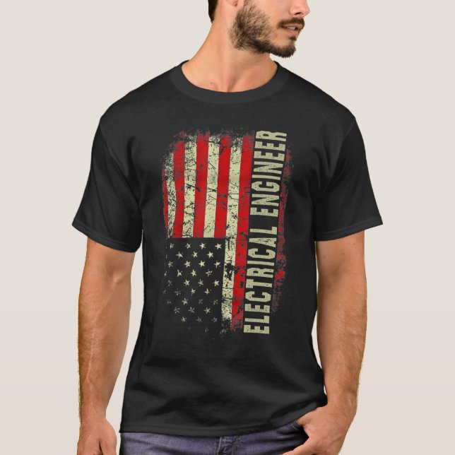 Camiseta Electrical Engineer 4th July US Flag Patriotic Eng (Anverso)