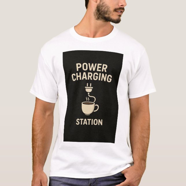 Camiseta Electrical Engineer Coffee Power Charging Station (Anverso)