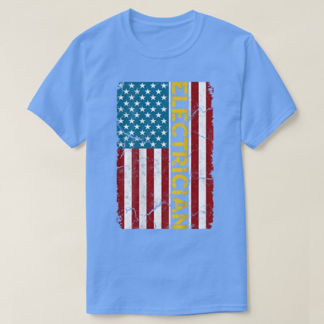 Camiseta Electrician American Flag Cable Electrician Engine (Diseño del anverso)