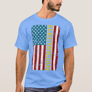 Camiseta Electrician American Flag Cable Electrician Engine