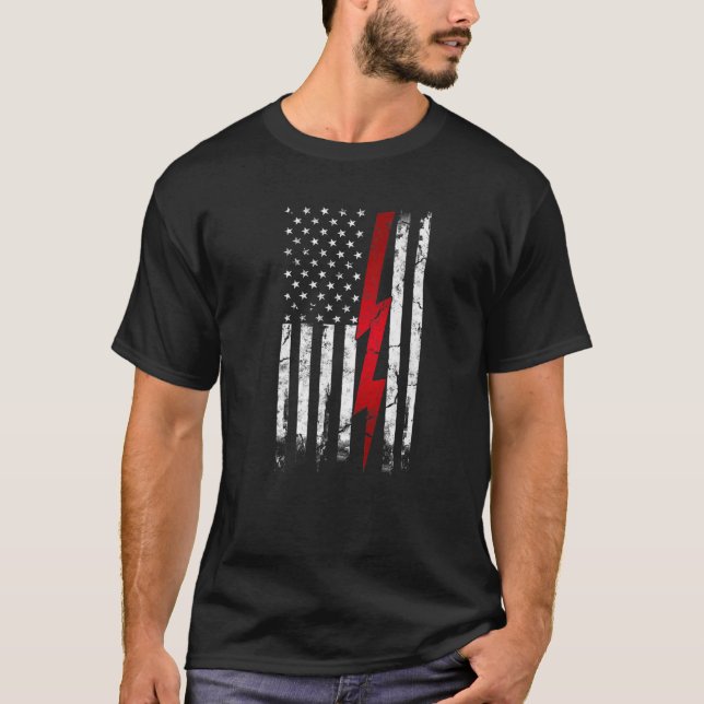 Camiseta Electrician American Flag Electrical Engineering (Anverso)