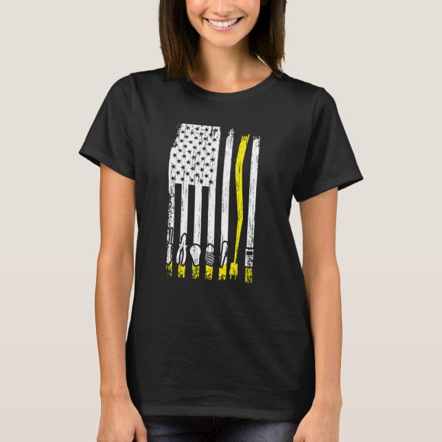 Camiseta Electrician American Flag Electrical Tools Lineman (Anverso)