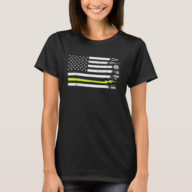 Camiseta Electrician American US Flag Tools For Electrician (Anverso)
