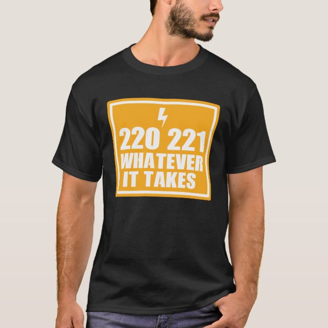 CAMISETA ELECTRICIAN HANDY MAN 220 221 WHATEVER IT TA (Anverso)