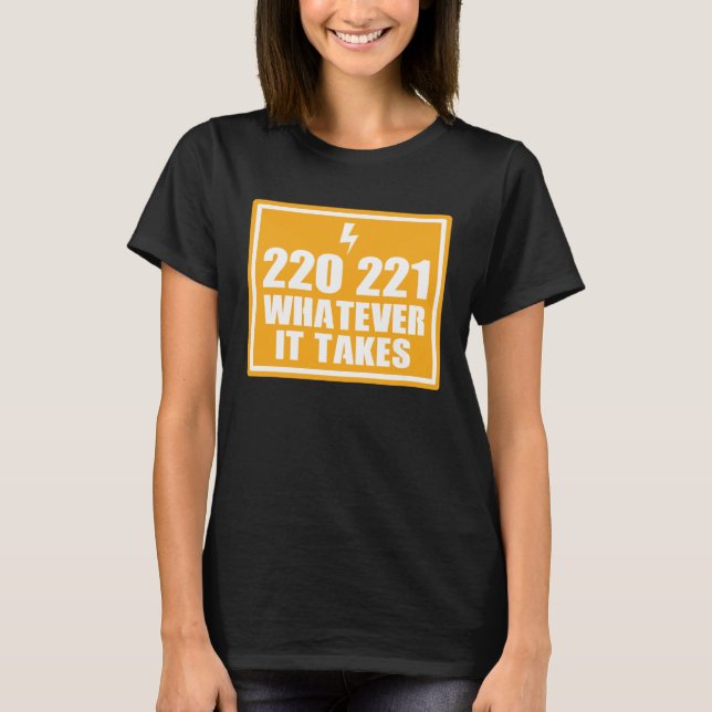 CAMISETA ELECTRICIAN HANDY MAN 220 221 WHATEVER IT TA (Anverso)