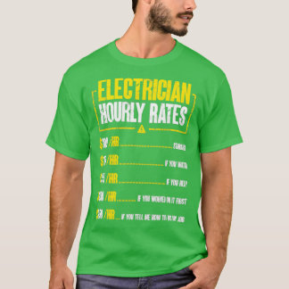 Camiseta Electrician Hourly Rates Wireman Lineman Electrica