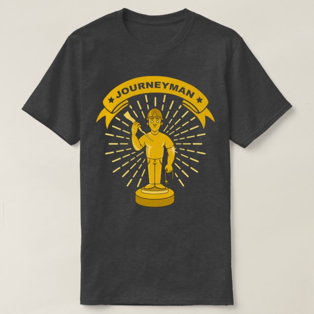 Camiseta Electrician Journeyman exam gift Golden Trophy  (Diseño del anverso)