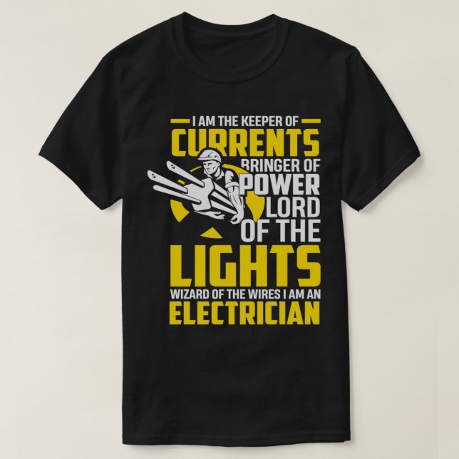Camiseta Electrician Keeper Of Currents  Funny Electrician  (Diseño del anverso)