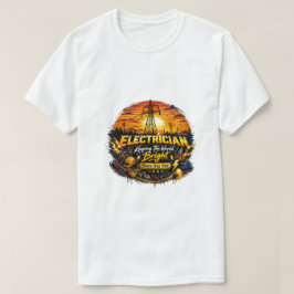 Camiseta Electrician Keeping The World Bright Retro Sunset