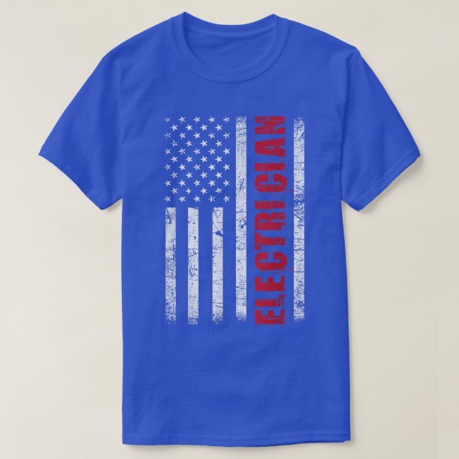 Camiseta ElectricianUSA Flag Lineman Eléctric Worker Repa (Diseño del anverso)