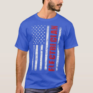 Camiseta ElectricianUSA Flag Lineman Eléctric Worker Repa