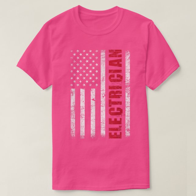 Camiseta ElectricianUSA Flag Lineman Electrical Worker Repa (Diseño del anverso)