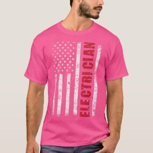 Camiseta ElectricianUSA Flag Lineman Electrical Worker Repa