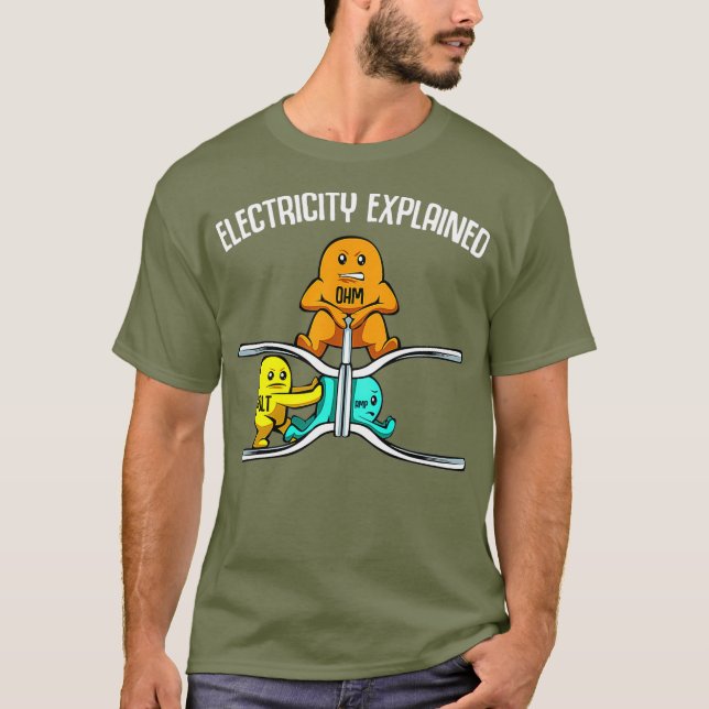 Camiseta Electricidad divertida explicada por el profesor d (Anverso)