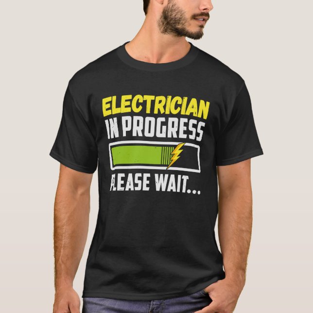 Camiseta Electricidad En Curso Por Favor Esperar A Futuro E (Anverso)