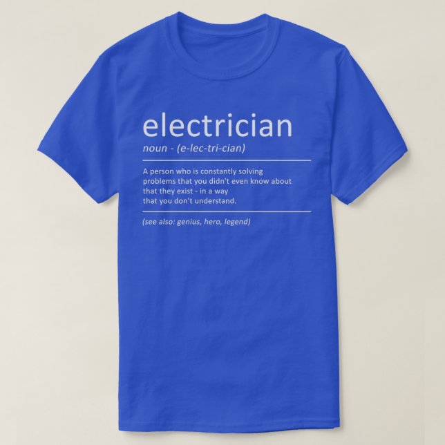 Camiseta Electricidad en definición divertida Humor Electri (Diseño del anverso)