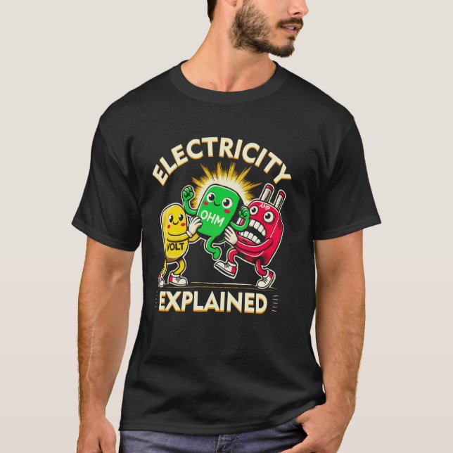 Camiseta Electricidad Explicada Ley de Ohm Ciencia Juego de (Anverso)